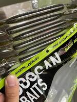 Leurre Googan Baits Blazin Worm 6" Noir/bleu - 8 Pièces - Pêche Bass Eau Douce - NEUF