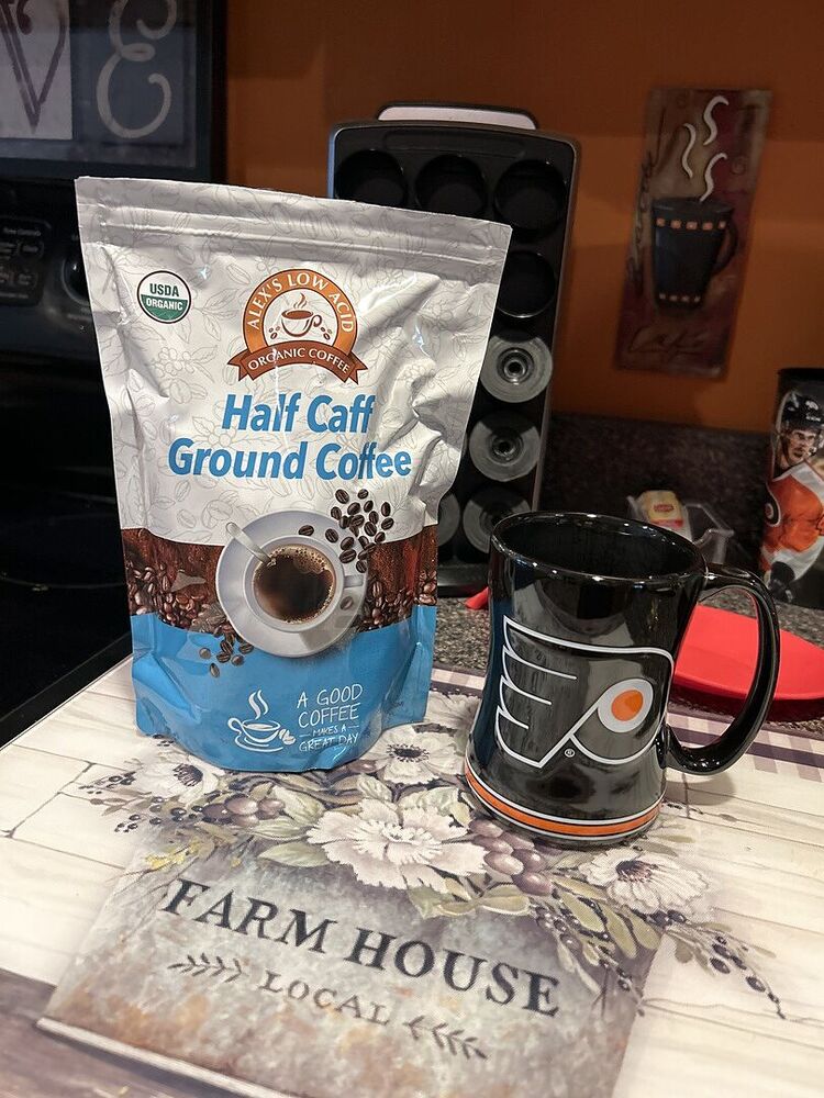 Alex's Low-Acid Organic Coffee Single Serve Cups - Half Caff