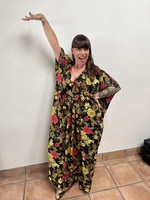 green emerald velvet dress Smak Parlour 1970s Teal Sequin Fringe Caftan Dress  Unique Vintage
